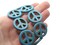 15 25mm Turquoise Blue Peace Symbol Dyed Synthetic Turquoise Stone Beads